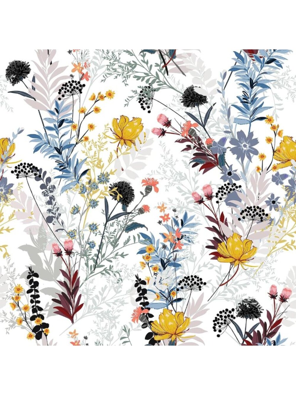 Floral Peel and Stick Wallpaper - Removable Self-Adhesive Vinyl for Home Decor